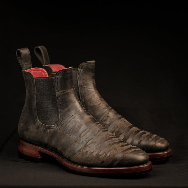 THE SEVENTH - BLACK REVERSE WAXED HORSEBUTT MARYAM TANNERY [ SIZE 42.5 ]