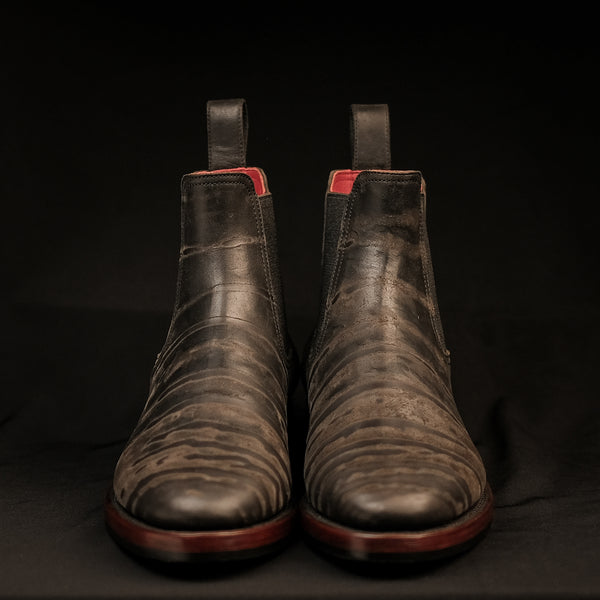 THE SEVENTH - BLACK REVERSE WAXED HORSEBUTT MARYAM TANNERY [ SIZE 42.5 ]