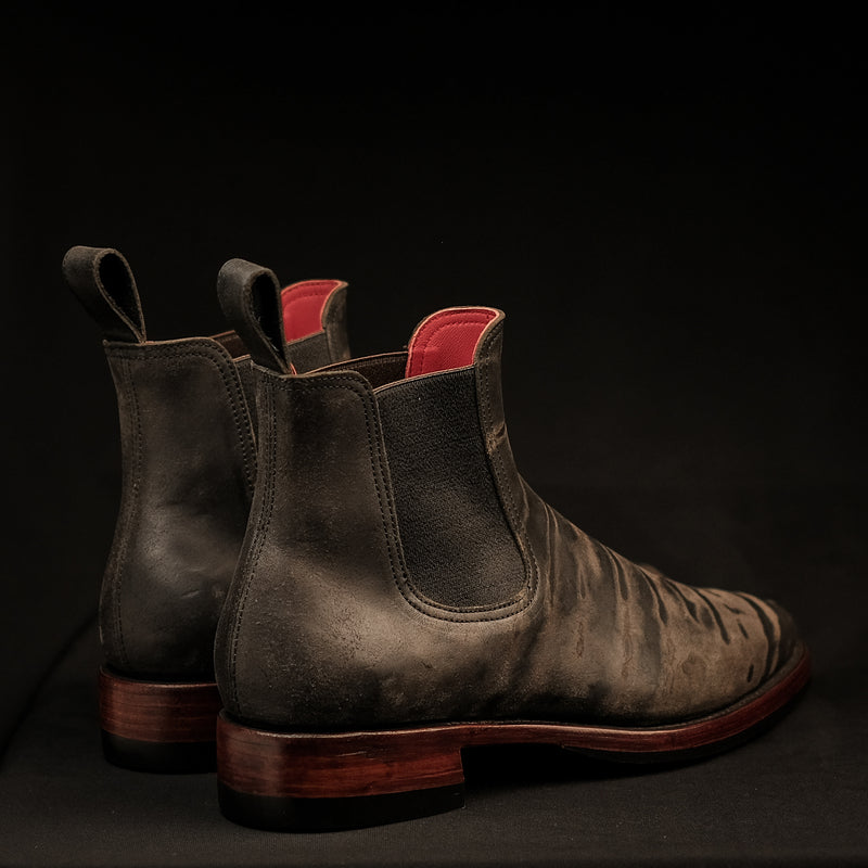 THE SEVENTH - BLACK REVERSE WAXED HORSEBUTT MARYAM TANNERY [ SIZE 42.5 ]