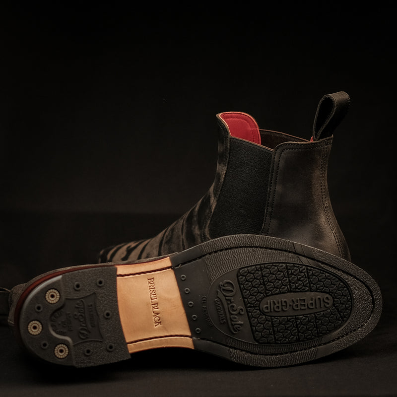 THE SEVENTH - BLACK REVERSE WAXED HORSEBUTT MARYAM TANNERY [ SIZE 42.5 ]