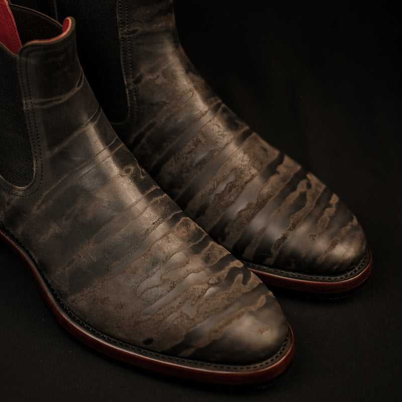 THE SEVENTH - BLACK REVERSE WAXED HORSEBUTT MARYAM TANNERY [ SIZE 42.5 ]