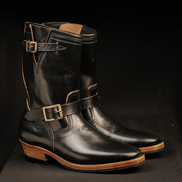 THE KEEPER 'TYPE 3 SAMPLE' - HORSEBUTT OVERDYED BLACK [ SIZE 42.5 ]